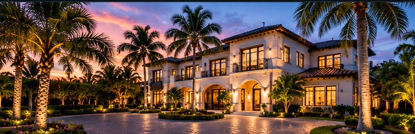 Illustrative luxury coastal residential scene representing the Boca Raton lifestyle