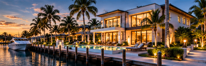 Illustrative luxury coastal residential scene representing the Fort Lauderdale lifestyle
