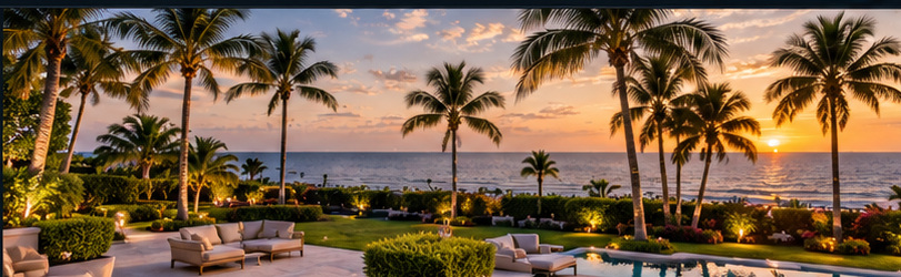 Illustrative luxury coastal residential scene representing the Palm Beach lifestyle